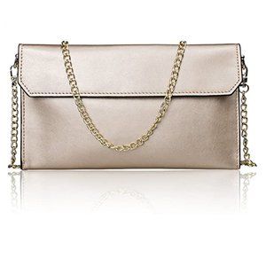 Genuine Leather Envelope Clutches Wristlet Handbag